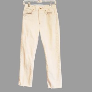 Frame Denim Straight Leg Jeans in Cream-White